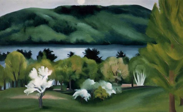 Georgia O’Keeffe, Paisaje con malvas blancas, 1935